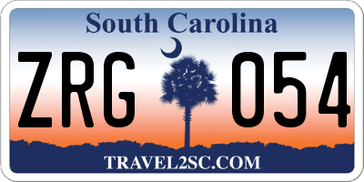 SC license plate ZRG054