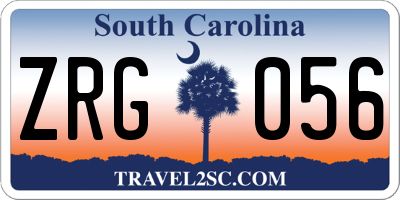 SC license plate ZRG056