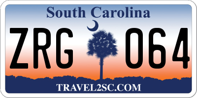 SC license plate ZRG064
