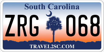 SC license plate ZRG068
