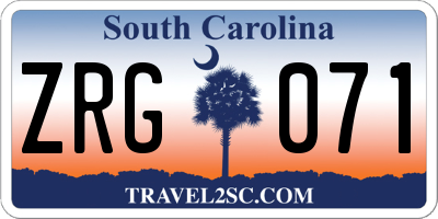 SC license plate ZRG071