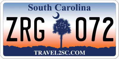 SC license plate ZRG072