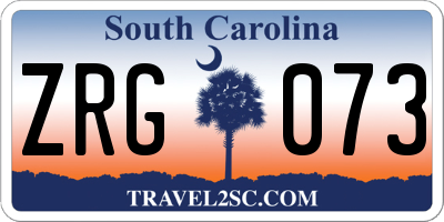 SC license plate ZRG073