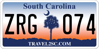 SC license plate ZRG074