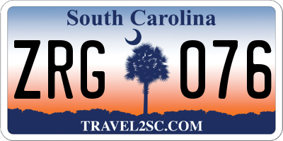 SC license plate ZRG076