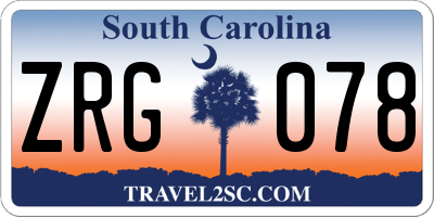 SC license plate ZRG078