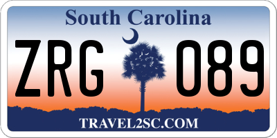 SC license plate ZRG089