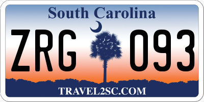 SC license plate ZRG093