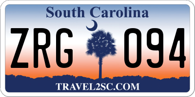 SC license plate ZRG094