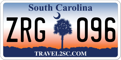 SC license plate ZRG096