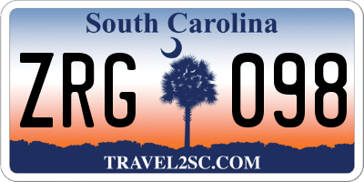 SC license plate ZRG098