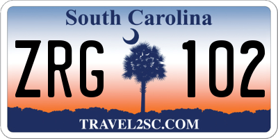 SC license plate ZRG102