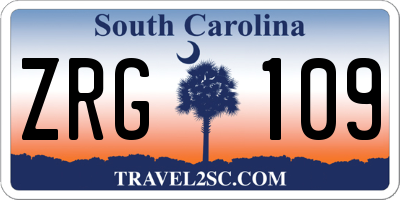 SC license plate ZRG109