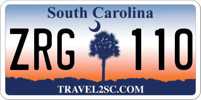 SC license plate ZRG110
