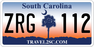 SC license plate ZRG112