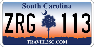 SC license plate ZRG113