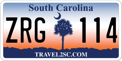 SC license plate ZRG114