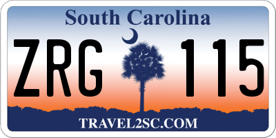 SC license plate ZRG115