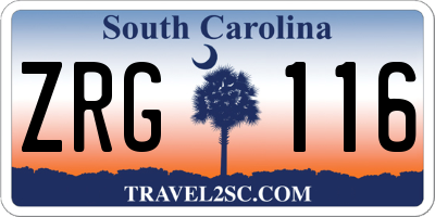 SC license plate ZRG116