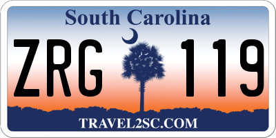 SC license plate ZRG119