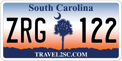 SC license plate ZRG122