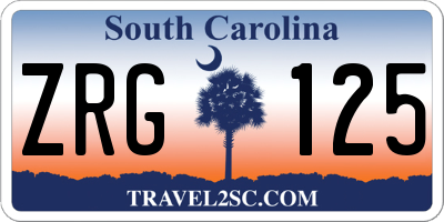 SC license plate ZRG125