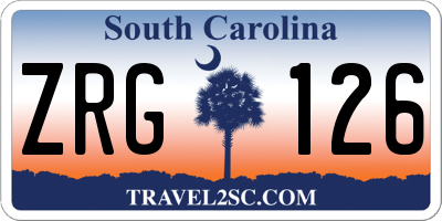 SC license plate ZRG126