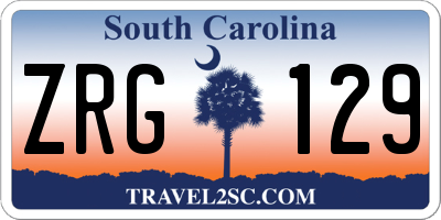 SC license plate ZRG129