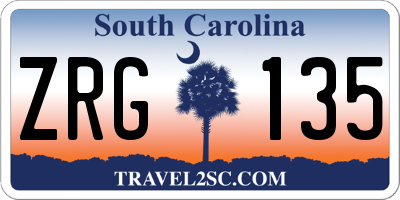 SC license plate ZRG135