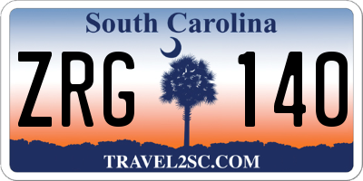 SC license plate ZRG140