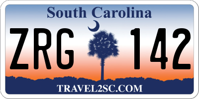 SC license plate ZRG142