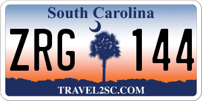 SC license plate ZRG144