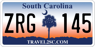 SC license plate ZRG145