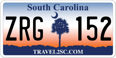SC license plate ZRG152
