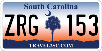 SC license plate ZRG153