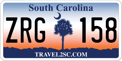 SC license plate ZRG158