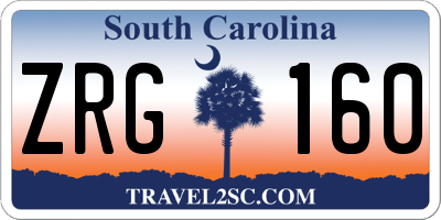 SC license plate ZRG160