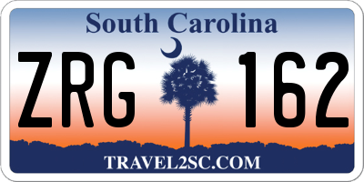 SC license plate ZRG162