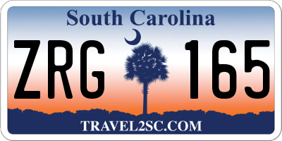 SC license plate ZRG165