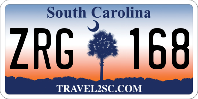 SC license plate ZRG168