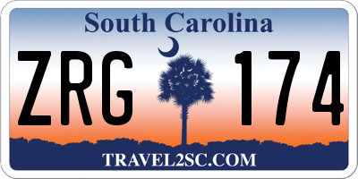 SC license plate ZRG174