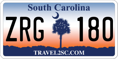 SC license plate ZRG180