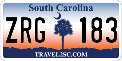SC license plate ZRG183