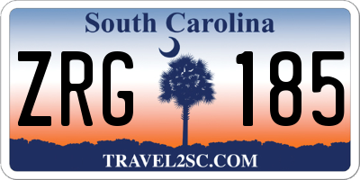 SC license plate ZRG185
