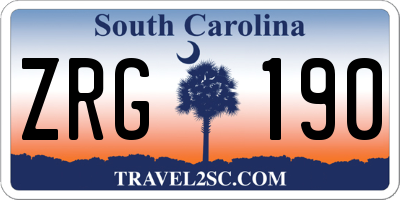 SC license plate ZRG190