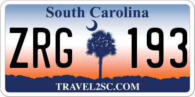 SC license plate ZRG193