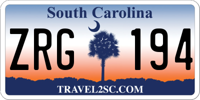 SC license plate ZRG194