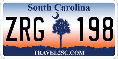 SC license plate ZRG198