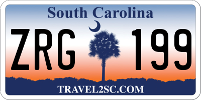 SC license plate ZRG199