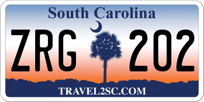 SC license plate ZRG202